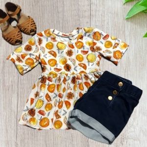 Girls Citrus Peplum Top